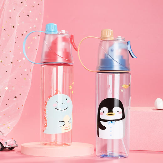 卡通运动喷雾水杯600ML 商品图0