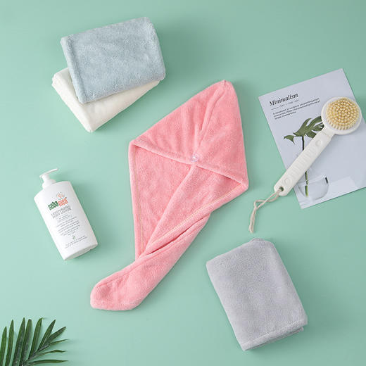 【29.9抢2条！速干干发帽】告别吹风机，干发不伤发，加厚珊瑚绒速干浴帽巾，不滴水，不伤发丝，长发也能用 商品图4