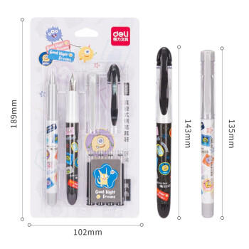得力墨囊钢笔S691(1明尖+1暗尖+4墨囊/卡) 商品图1