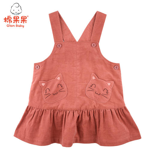 商场同款棉果果春秋季女童细条绒背带裙M322703221509 商品图4