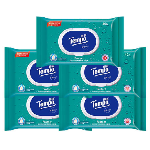 得宝（Tempo）便携卫生湿巾40片装*5包 共200片 商品图0