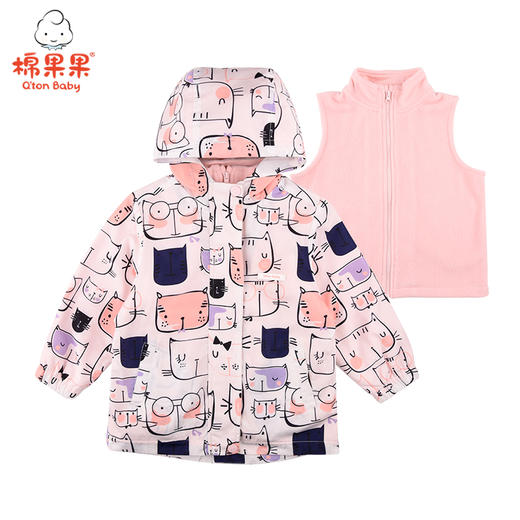 商场同款棉果果春秋季女童涤丝纺内里摇粒绒梭织外套M322100421485 商品图1
