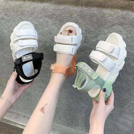 【夏季松糕软厚底凉鞋】女ins潮魔术贴女鞋 商品图2