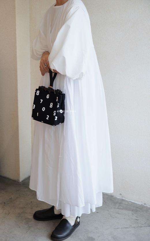 FRANCESCA浅灰/白/黑背心绑带裙 商品图0