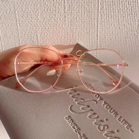 客配 多边 时尚框架 玫瑰金 525度+散光100/150度 1.67进口镜片