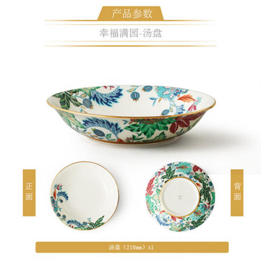 国瓷永丰源 幸福礼-幸福满园汤盘（210mm） 商品图0