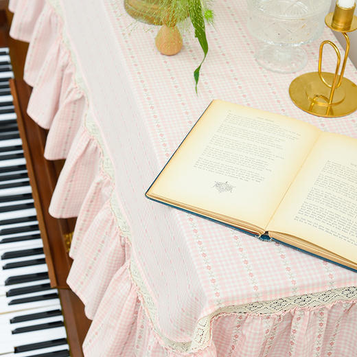 复古立体条纹森系简约钢琴巾 商品图3