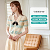 欧芮儿提花毛针织衫女夏2021新款气质优雅通勤宽松短袖薄款上衣女 商品缩略图2