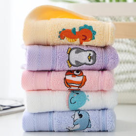 【超值5条装】纯棉儿童绣花洗脸巾成人小毛巾童巾男女家用宝宝洗澡巾