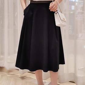 2楼凯莉米洛藏青棉质混纺半裙