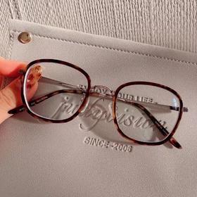 客配 GUCCI玳瑁银色方框 375/250度 1.61防蓝光镜片