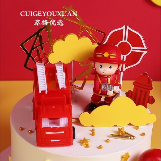 消防员 车子 儿童蛋糕 商品图0