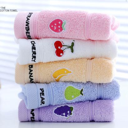 【超值5条装】纯棉儿童绣花洗脸巾成人小毛巾童巾男女家用宝宝洗澡巾 商品图2