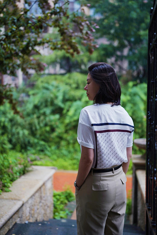 可盐可御女人味 前短后长丝光棉真丝T恤大T恤女 商品图0