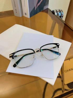 客配 高档黑金眉毛架 参考度数300度 +变灰色防蓝光