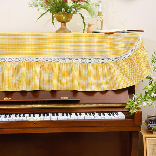 复古立体条纹森系简约钢琴巾 商品图0