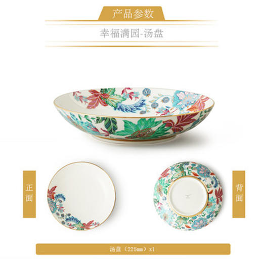 国瓷永丰源 幸福礼-幸福满园汤盘（225mm） 商品图0