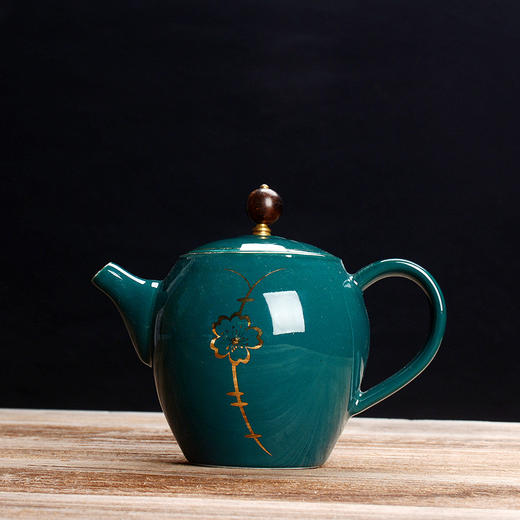 绿晶釉九件套黑金釉茶具套装 商品图1