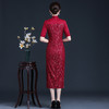 上海旗袍厂LHS-A02新款改良大码旗袍修身喜婆婆高贵礼服连衣裙夏妈妈装婚宴旗袍 商品缩略图3
