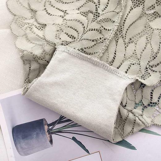 黛唯梵夏季薄款性感提花蕾丝花边中低腰裤头抗菌裆透气提臀女士三角内裤 商品图3