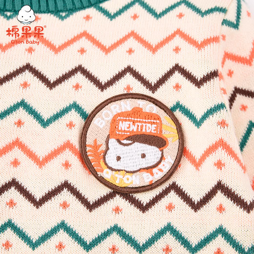商场同款棉果果春秋季男童纯棉线提花毛衣M312160521460 商品图4