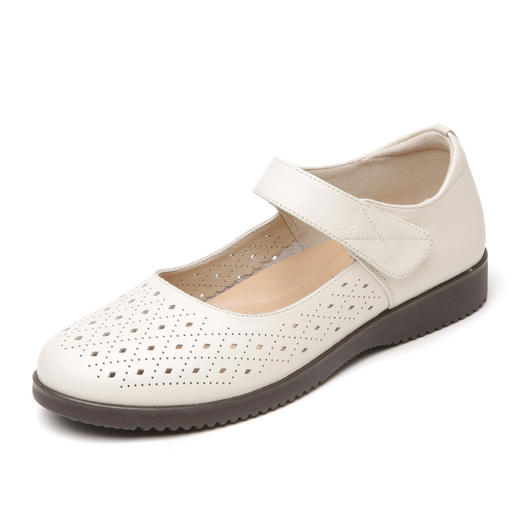 信诺春夏天单鞋真皮软底镂空妈妈鞋平跟舒适老人皮鞋中老年凉鞋女21C9192-03 商品图3