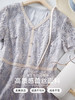 【熙世界】夏装新款优雅气质蕾丝V领短袖连衣裙子女收腰显瘦藏肉 商品缩略图2