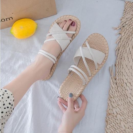 夏季外穿凉鞋时尚一字拖 女平底沙滩拖ins凉拖鞋女鞋 商品图2