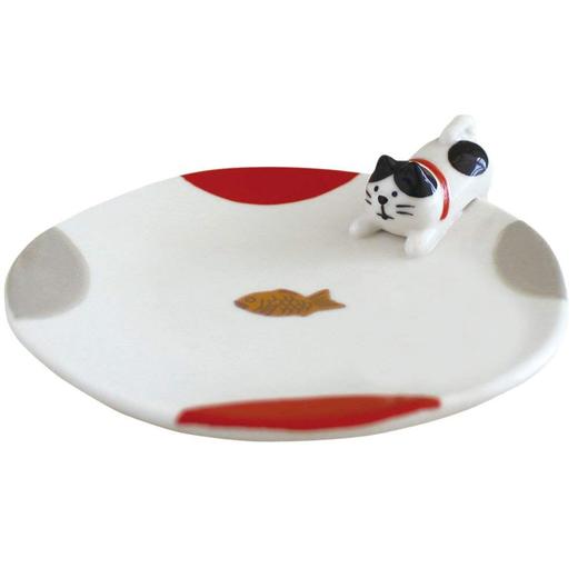 日本Decole猫咪陶瓷小盘 商品图0