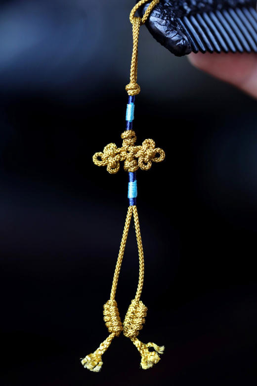 【青山特惠】紫光檀西番莲纹木梳 s49 商品图5