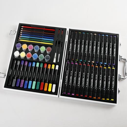 价值1500+ 假期献礼！村上*隆太阳花限量高端版画笔套盒升级版原木儿童礼盒 24色双头两用水彩笔+12色安全环保丙烯颜料+12色丝滑炫彩油画棒+8色可水洗彩色铅笔 送礼有面子！预售 商品图0