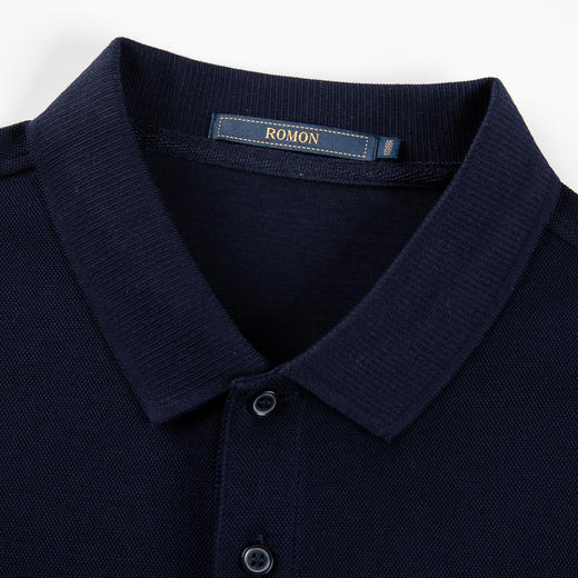 【全棉】罗蒙男式Polo衫夏季薄款纯色简约商务正装休闲男士T恤 商品图7