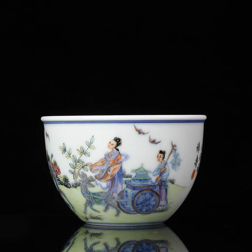 青花斗彩福禄寿缸杯 商品图1