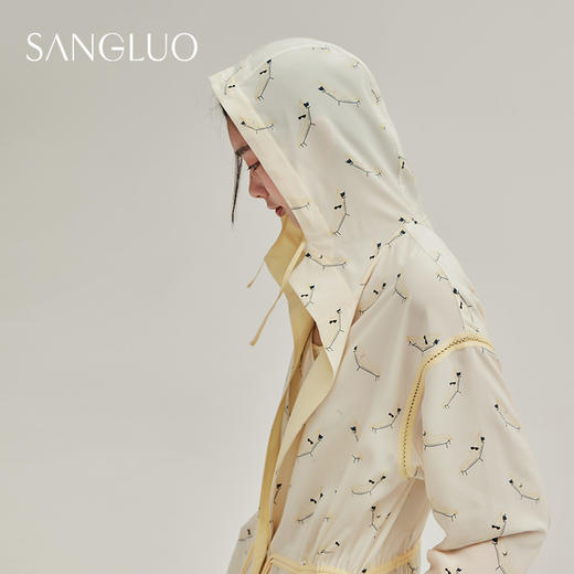 运动拳击风∣真丝连帽睡袍长款女SANGLUO香蕉艺术桑蚕丝家居外套 商品图2