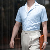 男士浅蓝/深蓝/白色 古巴领短袖衬衫 商品缩略图3
