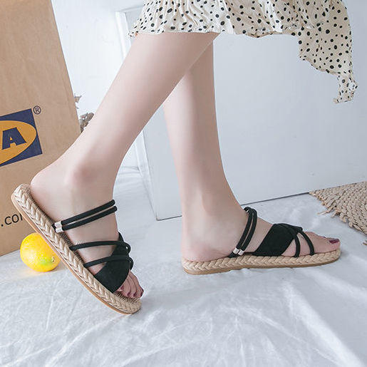 夏季外穿凉鞋时尚一字拖 女平底沙滩拖ins凉拖鞋女鞋 商品图7