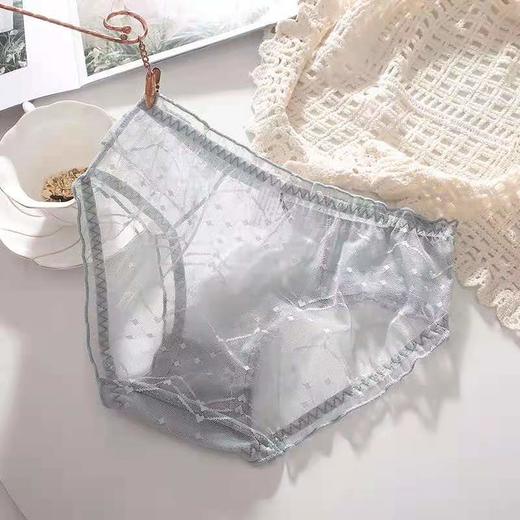 日系可爱甜美透明网纱性感蕾丝中腰女士内裤纯棉底裆少女三角底裤 商品图2