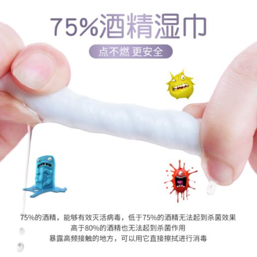 国药健康75%单独包装酒精湿巾10片  酒精棉片手机湿巾一次性耳洞美甲3.79 商品图1