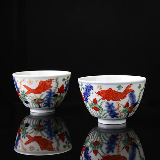 青花五彩鱼藻纹主人杯 商品图4