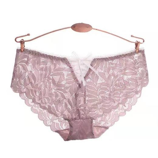 黛唯梵夏季薄款性感提花蕾丝花边中低腰裤头抗菌裆透气提臀女士三角内裤 商品图4