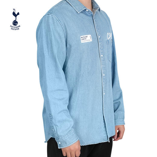 热刺新款百搭休闲长袖潮流牛仔蓝衬衣男 商品图2