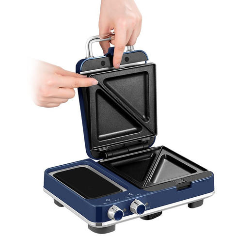 摩飞早餐多功能轻食家用三明治煎烤电饼铛面包华夫饼MR9086（蓝色） 商品图3