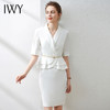 IWY/白色商务职场气质女装西装连衣裙工作服职业装荷叶边
Q589 商品缩略图1