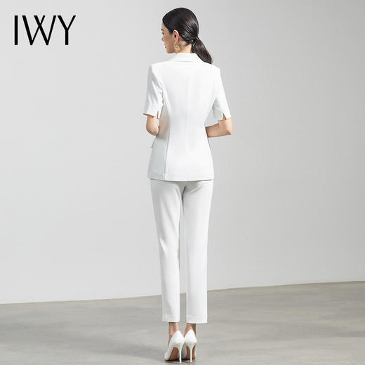 IWY/白色短袖西装套装女薄款气质高端职业装总裁正装休闲工作服OLC1247+P1246-- 商品图3