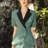 IWY/绿色高端职业套裙收腰显瘦西装短袖女薄款OL时尚气质经理工作服C1305+S1249 商品缩略图4