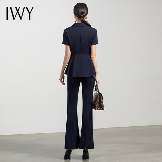 IWY/一粒扣短袖西装套装阔腿裤薄款职业正装时尚气质高端工作服OLCP552 商品图3