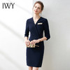 IWY/气质藏青色西装连衣裙七分袖职业装收腰干练商务女装OL
Q528- 商品缩略图1