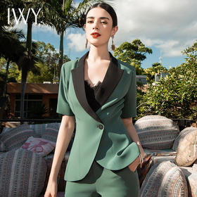 IWY/直播福利款 新品绿色短袖西装裤子半裙套装CP1305