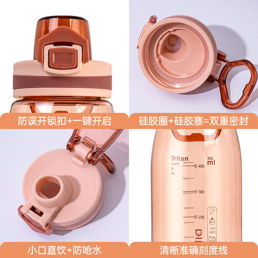 【儿童成人运动水杯】夏季ins风防摔直饮水杯550ml 学生水壶可爱便携母婴材质杯 商品图3