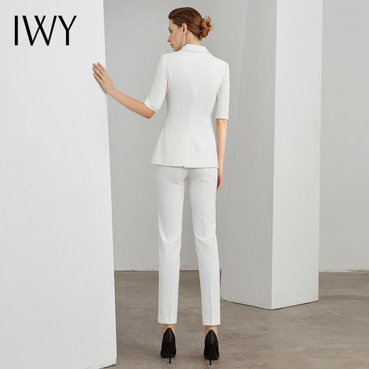IWY/短袖职业装薄款气质女神范干练白色修身小西装套装高端时尚工装OL
C11250+P11250 商品图3
